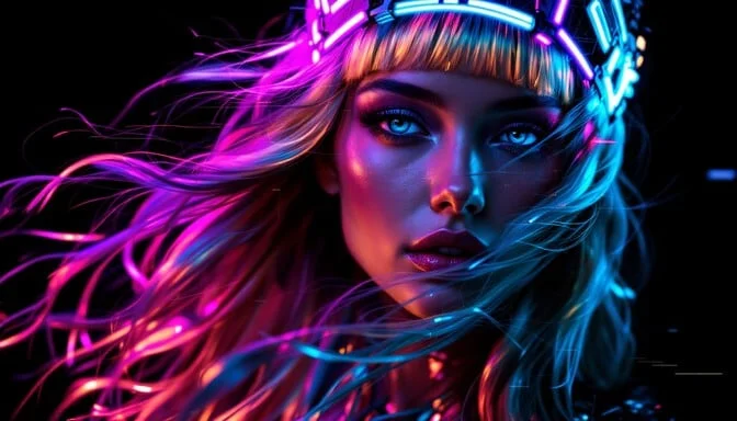 赌博平台赛博朋克霓虹女王主视觉形象