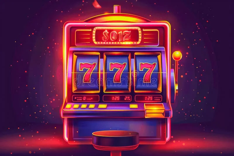 霓虹老虎机赛博朋克风格游戏